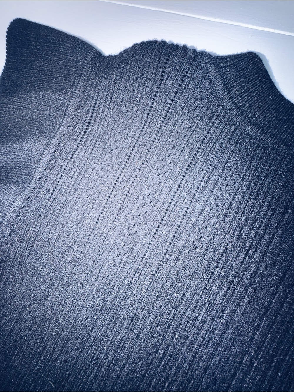 Rails Ribbed Knit Ruffle Top — Black — Size M - Picture 5 of 7